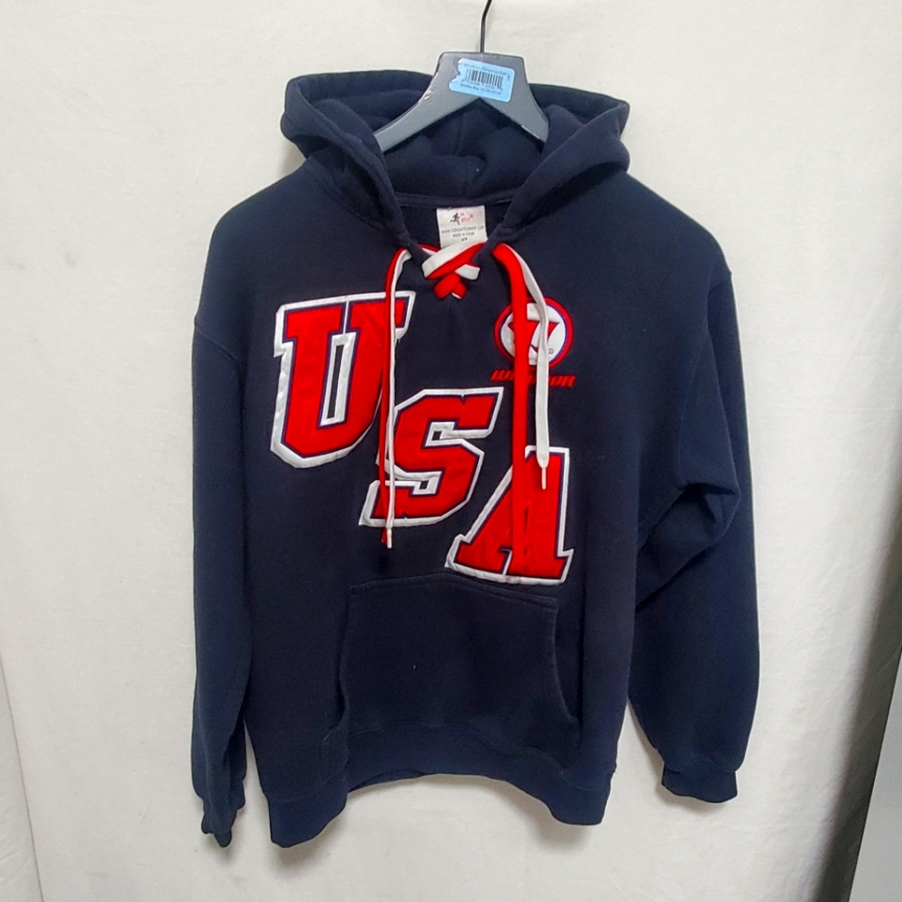 COPY - 🏒IN PLAY 🇺🇸 U.S.A. 🇺🇸 Hockey HOODIE 🏒 Men's XS Red,White,Blue